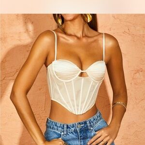 Oh Polly Cream Bodysuit Corset